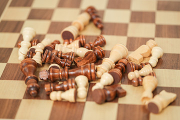 Chess photographed on a chess board - Image