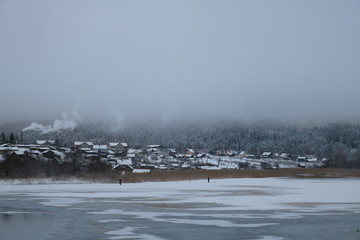 Winter fishing on the lake
