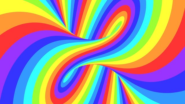 Spectrum psychedelic optical illusion. Abstract rainbow hypnotic animated background. Bright looping colorful wallpaper