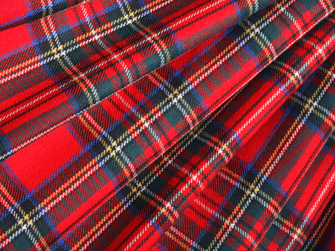 Background of wool fabric in Scottish cage pleated