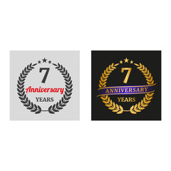 Fototapeta premium Anniversary laurel wreath in two versions.