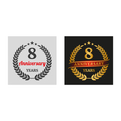 Fototapeta premium Anniversary laurel wreath in two versions.