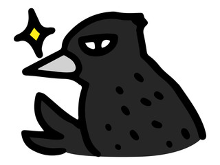 賢いカラスのイラスト