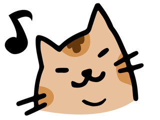 楽しそうなネコのイラスト