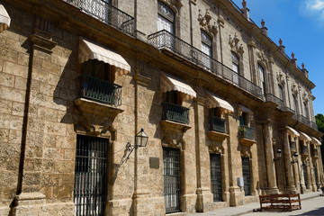 Side view of the old Havana Governors palace Palacio de los Capitanes Generales