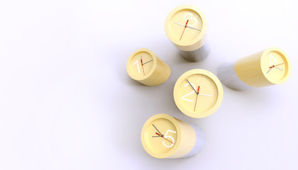 Clock face Ideas    yellow watches abstract Concept Time passing and business leaders inspiration deadline on background with copy space  - 3d rendering
