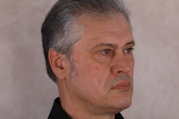 Obraz premium male tear, face a crying man