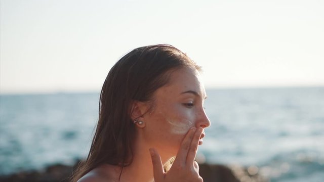 Protect face skin with sunblock