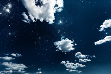 Obraz na płótnie Canvas Night sky with stars and moon
