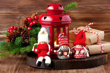 Christmas composition with holiday decoration