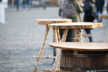 Rustic table and chairs made from tree trunks