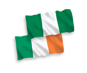 Flags of Ireland and Nigeria on a white background