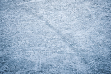 Blue ice with skate scratches