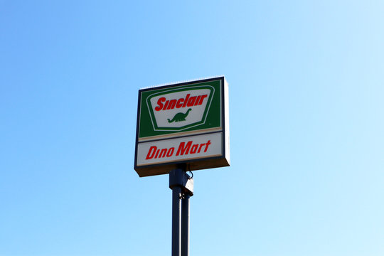 Los Angeles, California - October 6, 2019:  Sinclair Dino Mart Gas Station on N Broadway, Los Angeles. Sinclair Oil Corporation is an American Petroleum Corporation