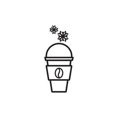 Disposable coffee cup icon with hot and cold icon
