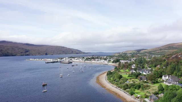 Drone Shoot over Coastal Village in North West Scotland