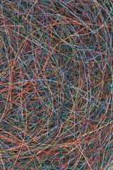 Colorful scrap cable wire as background recycling industry