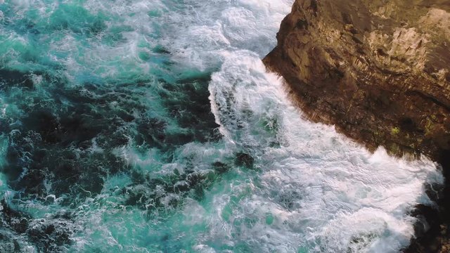 Wild Ocean water from above at the west coast of Ireland