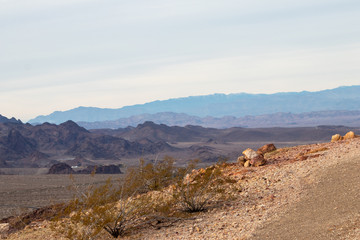 Desert landscape with mountains