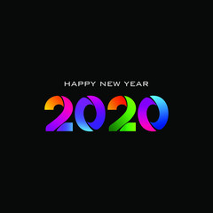 Happy new year logo 2020 vector background. Cover of card for 2020. Vector illustration