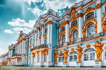 Fototapeta na wymiar Katherine's Palace hall in Tsarskoe Selo (Pushkin).