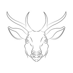 Deer Head Flat Vector