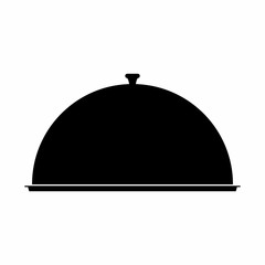 Food dome dark silhouette isolated on white background