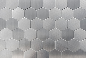 Metal mosaic tiles in a modern interior. - obrazy, fototapety, plakaty