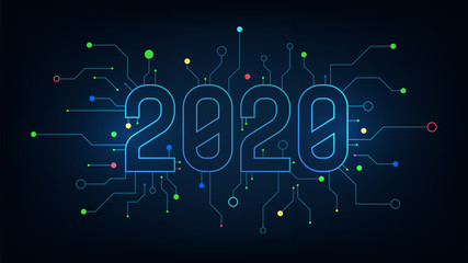 2020 graphic text number technology background