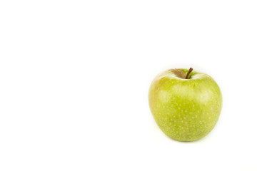 green ripe fresh apple isolated on white