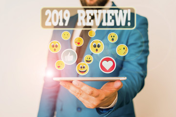Text sign showing 2019 Review. Business photo text remembering past year events main actions or good shows
