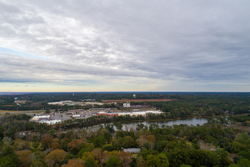 Aerial view of Daphne, Alabama and Mobile Bay