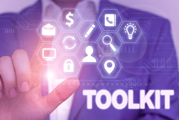 Handwriting text writing Toolkit. Conceptual photo set of tools kept in a bag or box and used for a particular purpose