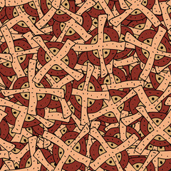 Multicolor abstract seamless background. Grunge texture with repeating elements. Chaotic color vector pattern