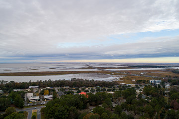 Aerial view of Daphne, Alabama and Mobile Bay