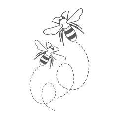 Bee flat icon vector