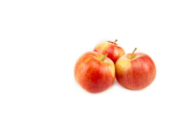 red ripe fresh apples isolated on white