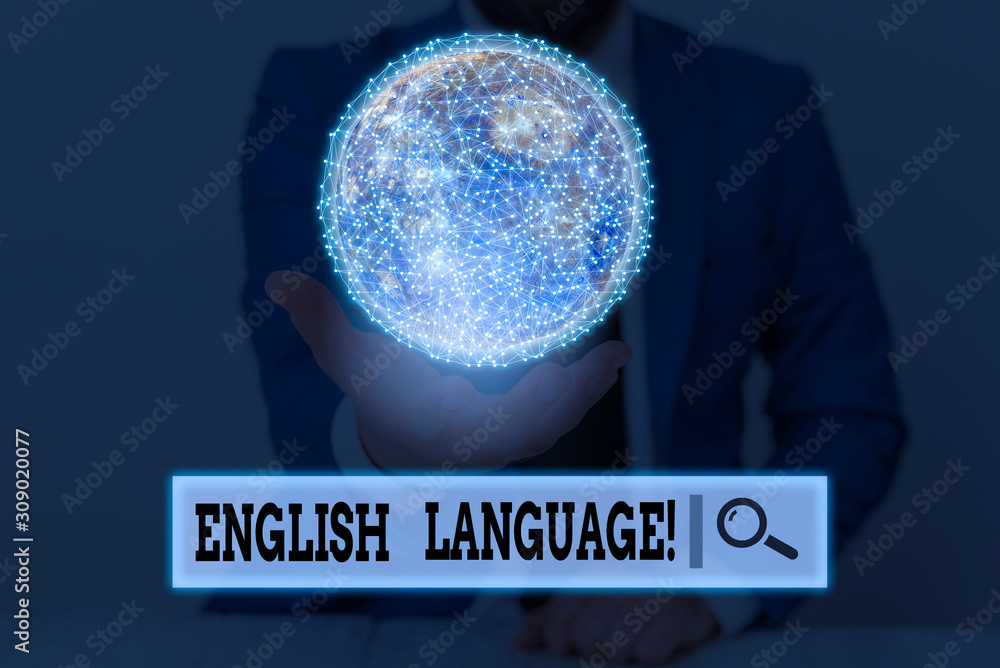 Poster writing note showing english language. business concept for third spoken native lang in world after 