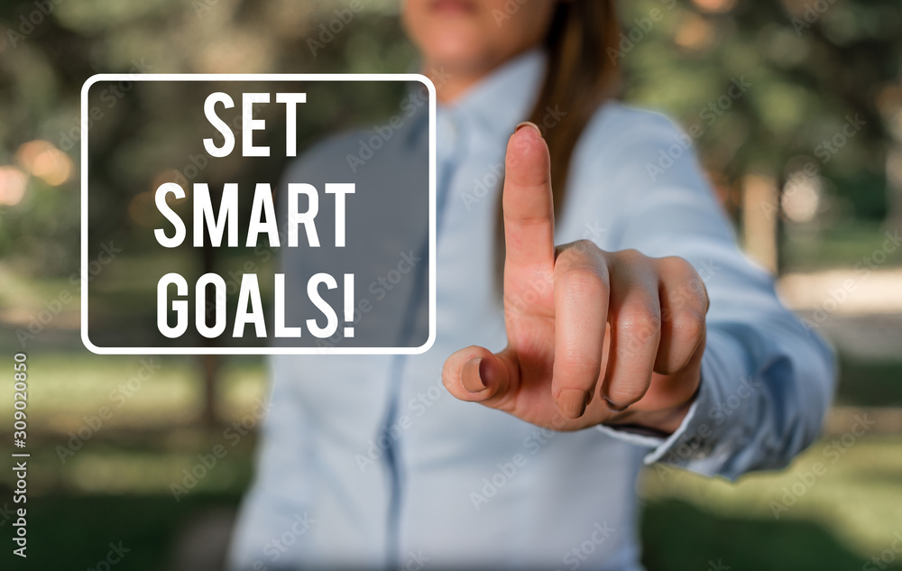 Poster handwriting text writing set smart goals. conceptual photo list to clarify your ideas focus efforts 