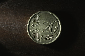 Naklejka na ściany i meble 20 Cent Euro Coin