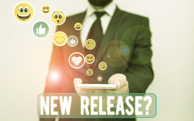 Handwriting text New Release Question. Conceptual photo asking about recent product or service...