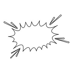 comic burst icon, flat design