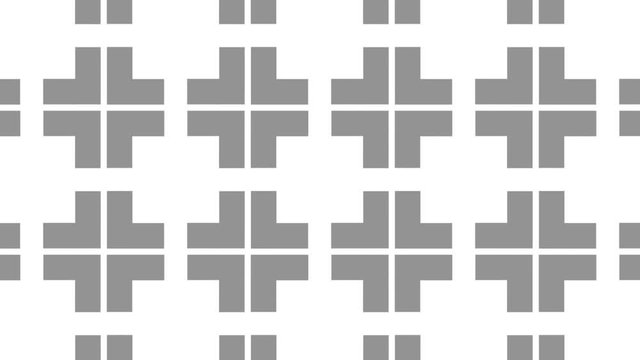 Graphic pattern in black and white with stroboscopic and hypnotic effect, while increasing in size and then reducing it, in 16: 9 video format