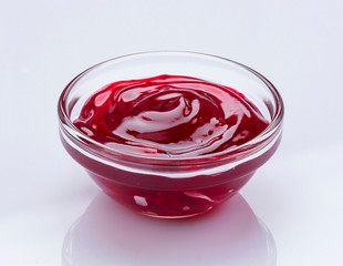 Berry jam isolated on white background with clipping path