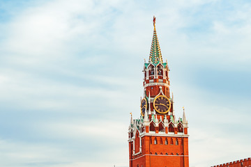 Kremlin in Moscow tower against the blue sky