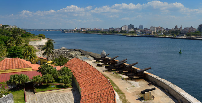The view over Havana Bay from El Morro Castle and La Cabana