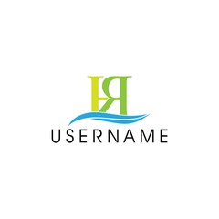 Lettering HR logo design vector