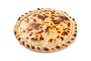 Side view of homemade ossetian pie