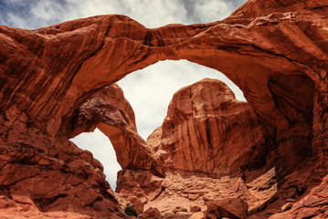 Double Arches, this double arches is located at the eastern part of Arches National Park near Turret Arches and Window Arches, in Arches National Park, Utah © jarcosa