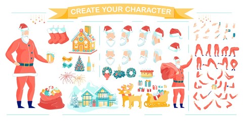 Santa Character Constructor with Christmas Items